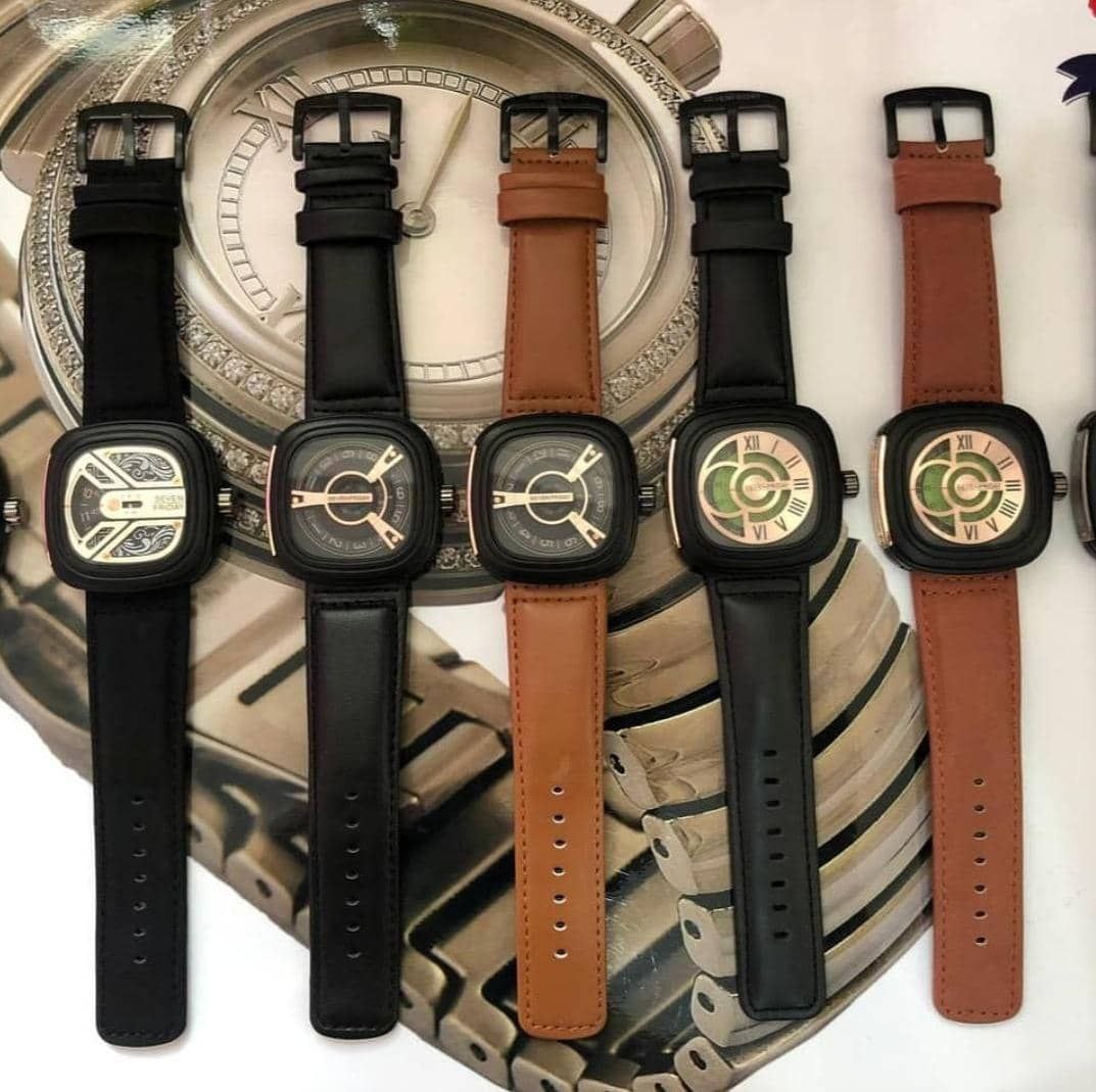 ساعت مردانه بند چرم قفل سگکی