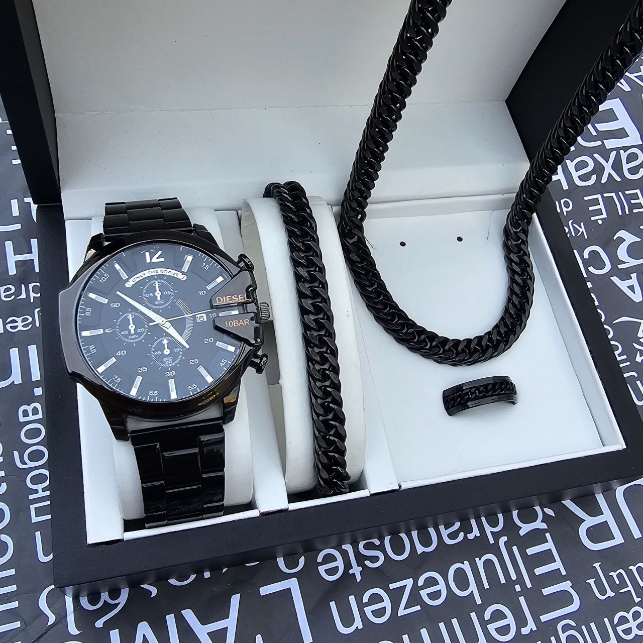 ست مردانه ساعت بند استیل دیزل