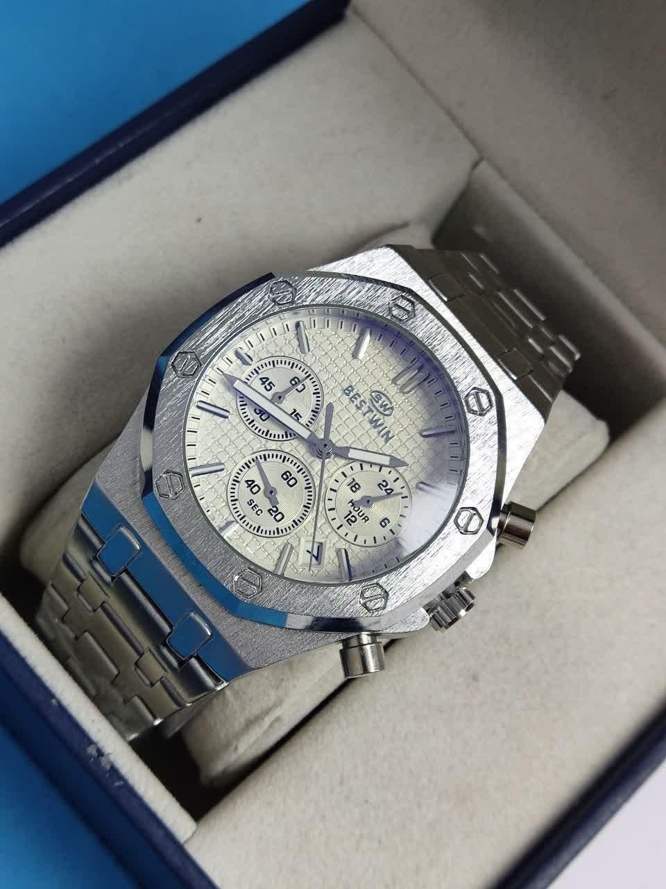 ساعت‌ مردانه برند bestwin سه موتوره فعال کرنوگراف بند استیل اصلی  پیشنهاد فروشگاه