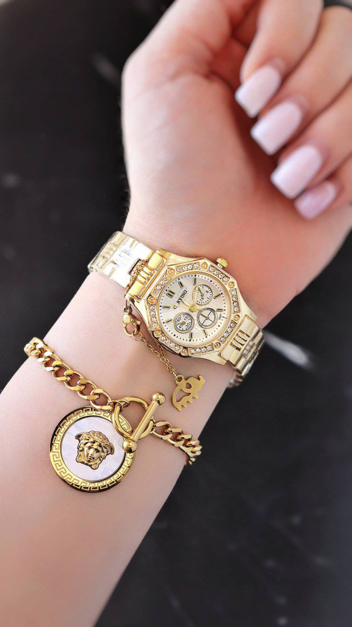 ست پرفروش زنانه 😍⌚️ کیفیت عالی رنگ ثابت