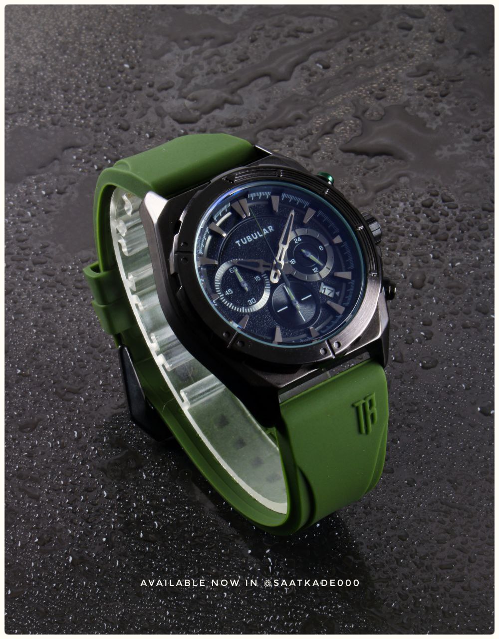 پیشنهاد ویژه  Tubular اورجینال For Men   موتور شرکتی درجه A++ ۳موتور کرنوگراف دارای روزشمار  قاب استیل  شیشه کریستال سافایر قفل سگکی بند Pu اورجینال حک برجسته ضدآب 3Atm