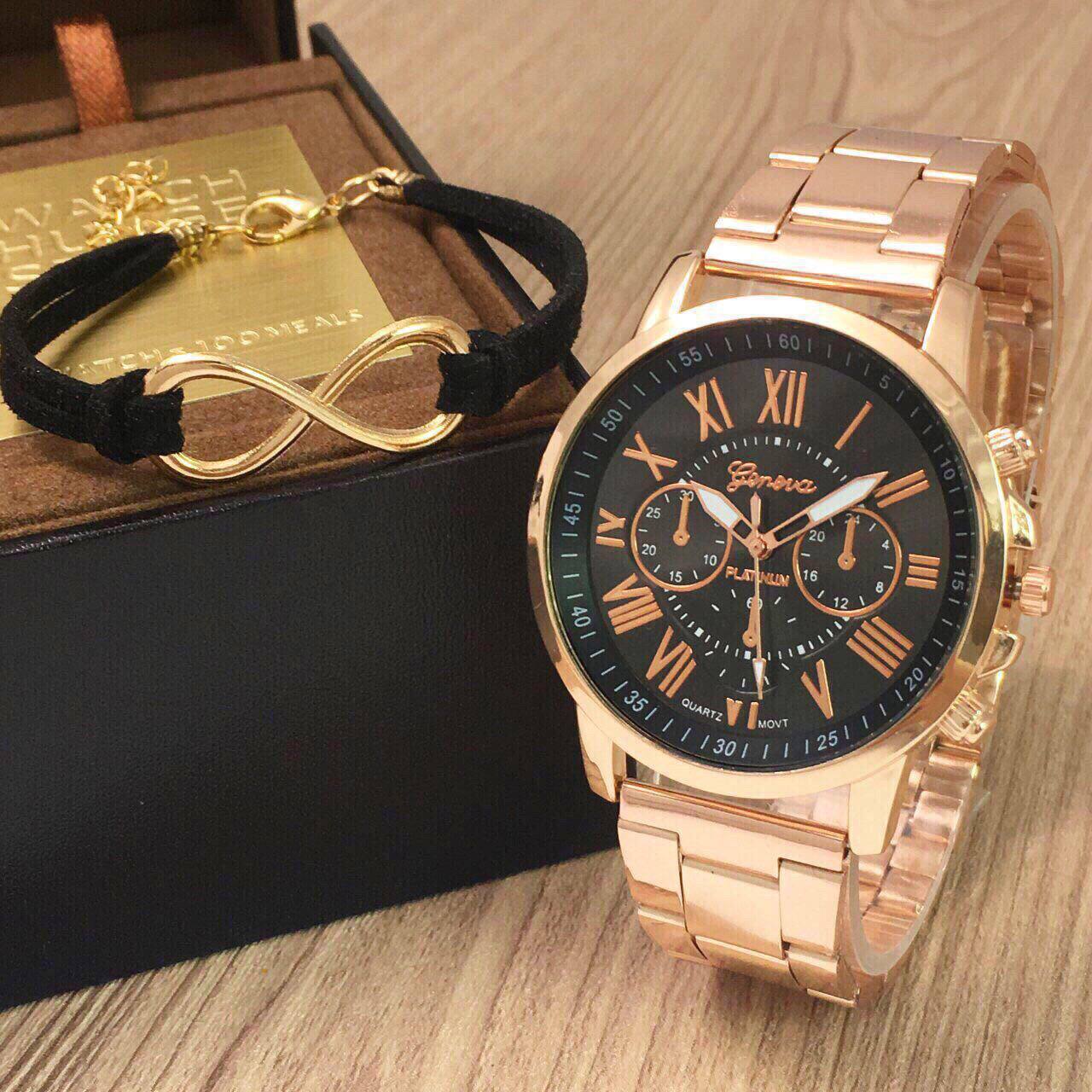 ساعت مچی فلزی عدد رومی جنوا 👌 شیک و با کیفیت ⌚️ کد: 405