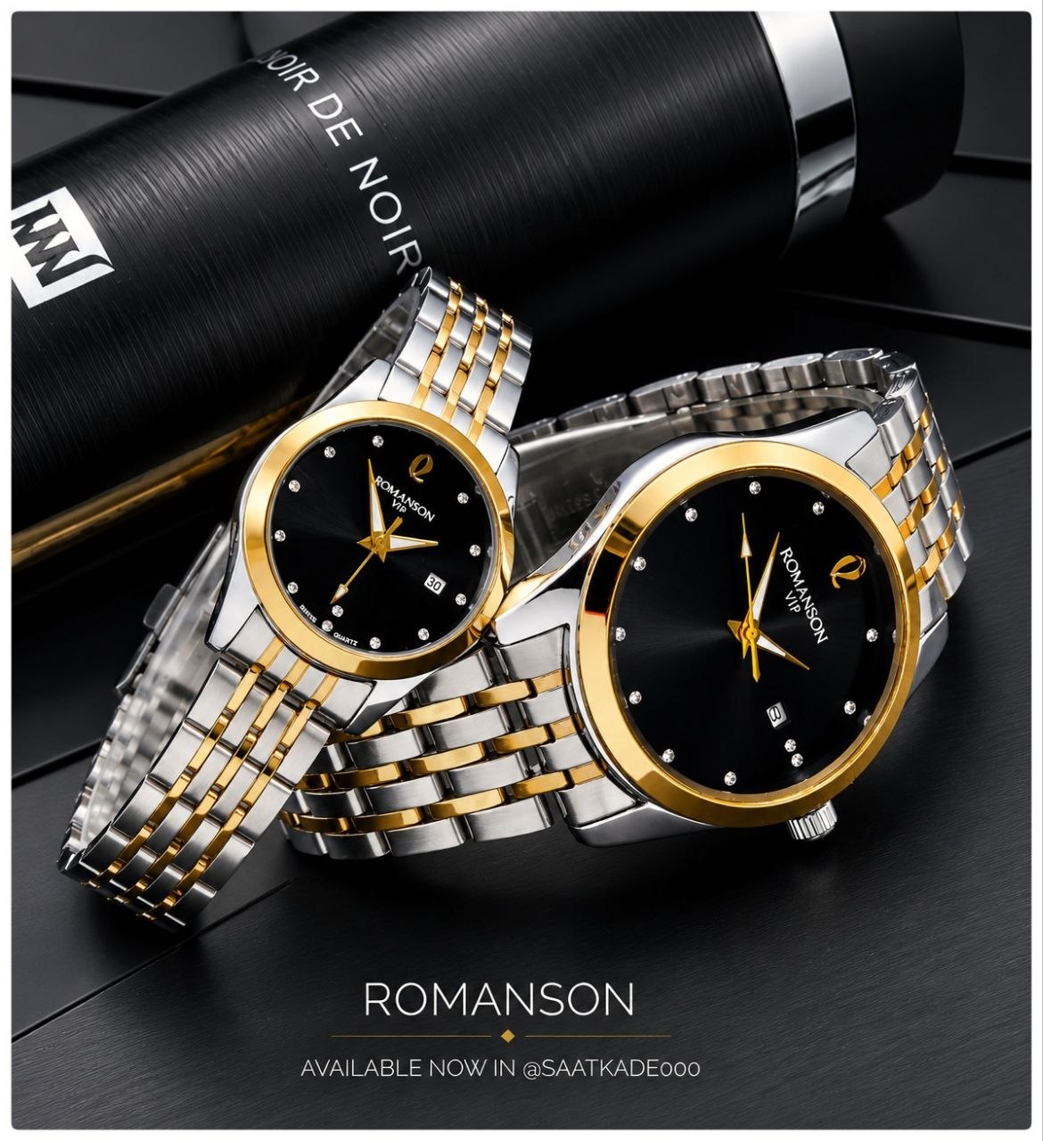 ست ساعت زنانه و مردانه Romanson  ساعت ست بند استیل از برند "رومانسون"  موتور شرکتی گرید A++ نمایشگر ایام ماه  شیشه کریستال نشکن  قاب پشت و بند استیل رنگ ثابت  قفل استیل فشاری