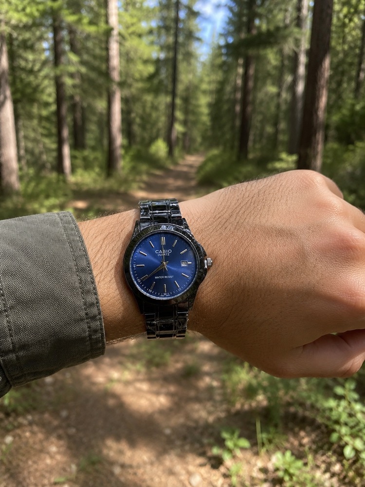 ساعت مچی مردانه Casio for man     ✅ساعت کاسیو کلاسیک ✅مردانه ✅صفحه ساده  ✅تقویم فعال ✅رنگ مشکی ص سرمه ای ✅قفل فشاری دو طرفه ✅حک کاسیو رو قفل قطر قاب ۳۸ میلیمتر