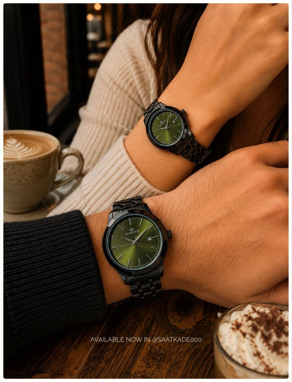 ست ساعت زنانه و مردانه الگانس Elegance Couple Watch   ❌ساعت ست بند استیل از برند " الگانس "  موتور شرکتی درجه یک دارای روزشمار بند استیل شیشه برجسته نشکن  قفل استیل پروانه‌ای