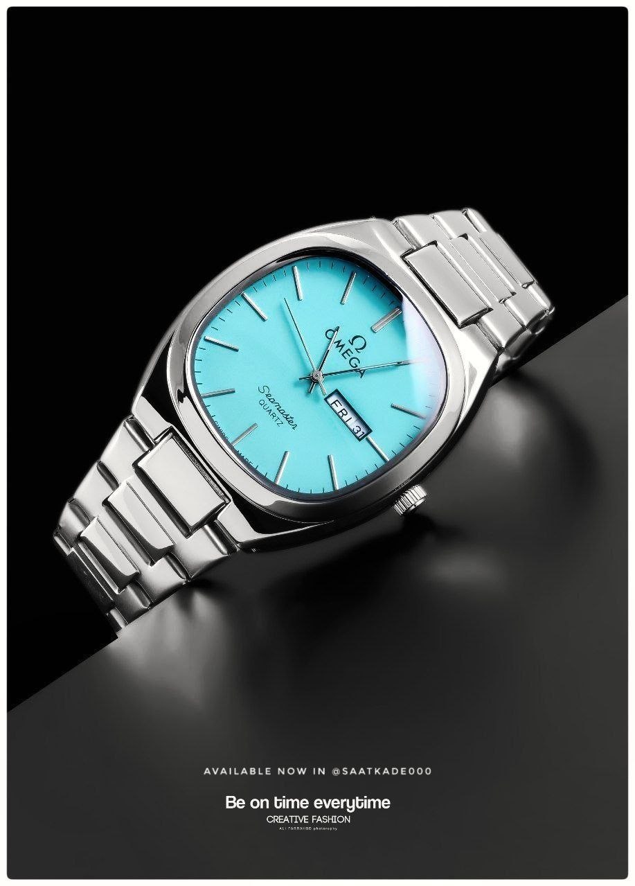 ساعت مچی مردانه Omega Sea Master (Turbo)  برای آقایان  موتور توربو شرکتی درجه‌یک نمایشگر ایام ماه و ایام هفته شیشه کریستال نشکن  قاب پشت و بند استیل رنگ ثابت  قفل استیل فشاری