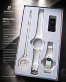 ساعت اسپرت AP × Swatch Royal Pop (ZZ) | کد W1 ✨ طراحی خاص Royal Pop با صفحه پیکسلی ✅ فریم فایبرگلس و قاب جداشونده 🔄 ۳ بند قابل تعویض (سیلیکونی، استیل و چرمی) ⚙️ موتور کوارتز دقیق 💎 شیشه معدنی مقاوم 👫 مناسب خانمها و آقایان 🎁 همراه پک کامل و ابزار تعویض