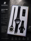 ساعت اسپرت AP × Swatch Royal Pop (ZZ) | کد W1 ✨ طراحی خاص Royal Pop با صفحه پیکسلی ✅ فریم فایبرگلس و قاب جداشونده 🔄 ۳ بند قابل تعویض (سیلیکونی، استیل و چرمی) ⚙️ موتور کوارتز دقیق 💎 شیشه معدنی مقاوم 👫 مناسب خانمها و آقایان 🎁 همراه پک کامل و ابزار تعویض