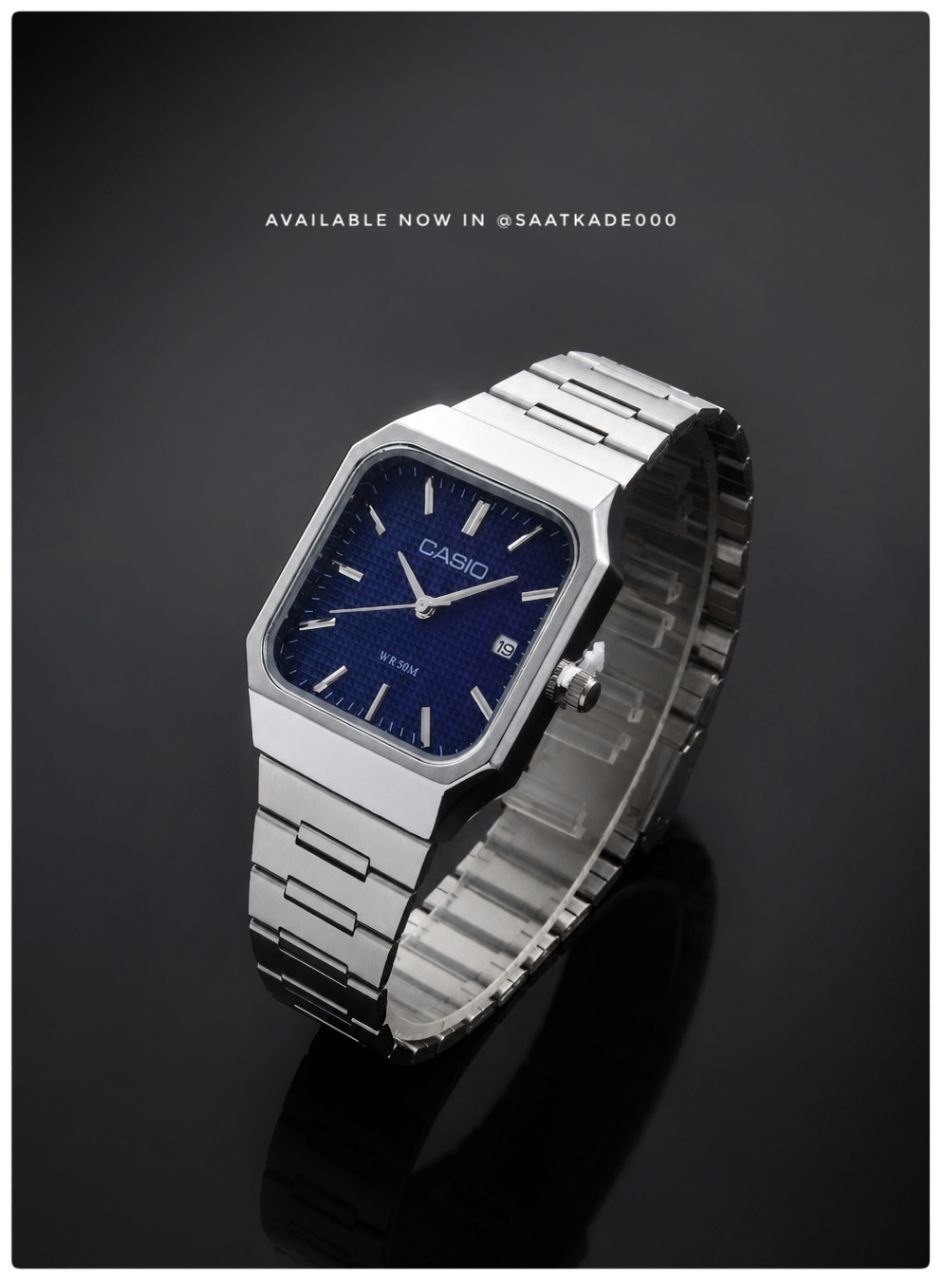 ساعت مچی مردانه Casio  ساعت بند استیل کلاسیک کاسیو   موتور شرکتی گرید A++ نمایشگر ایام ماه  شیشه کریستال نشکن  قاب و بند استیل رنگ ثابت  قفل استیل فشاری