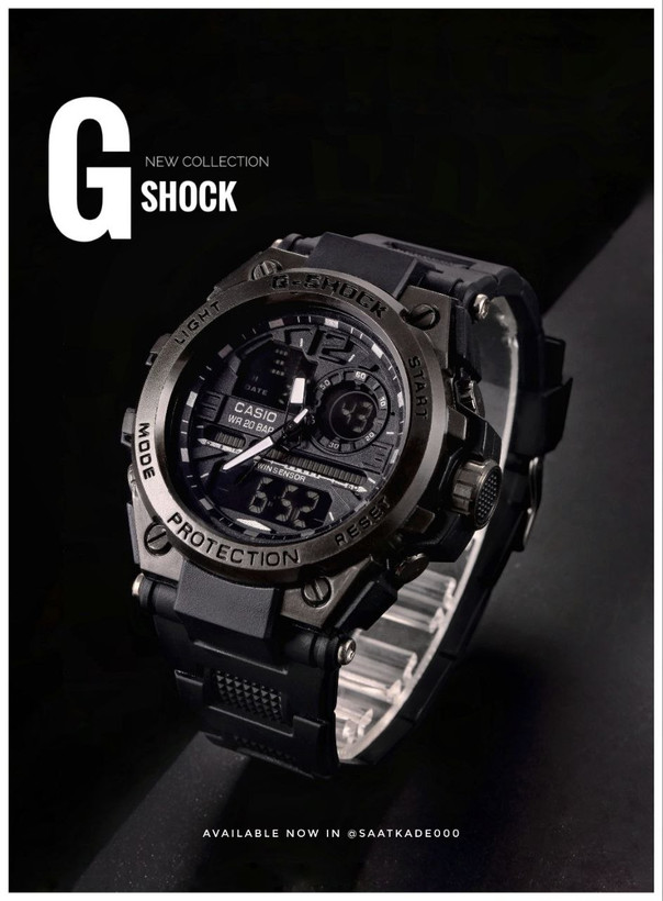 ساعت مچی مردانه New Collection 🔥💣⚡️ G-shock Die Hard موتور ژاپن دو زمانه حک شده در پشت قاب بند رابر آنتی آلرژی اصلی قاب فلزی بسیار مقاوم در برابر ضربه قفل و قاب پشت استیل ❌امکانات: ♦️نمایش ساعت بصورت آنالوگ(عقربهای) و دیجیتال ♦️دارای آلارم ♦️چراغ دیدشب ♦️نمایش کامل تاریخ (سال ماه و هفته) ♦️محاسبه کرنومتر صفحه ضدخش ضدآب و ضربه و ...